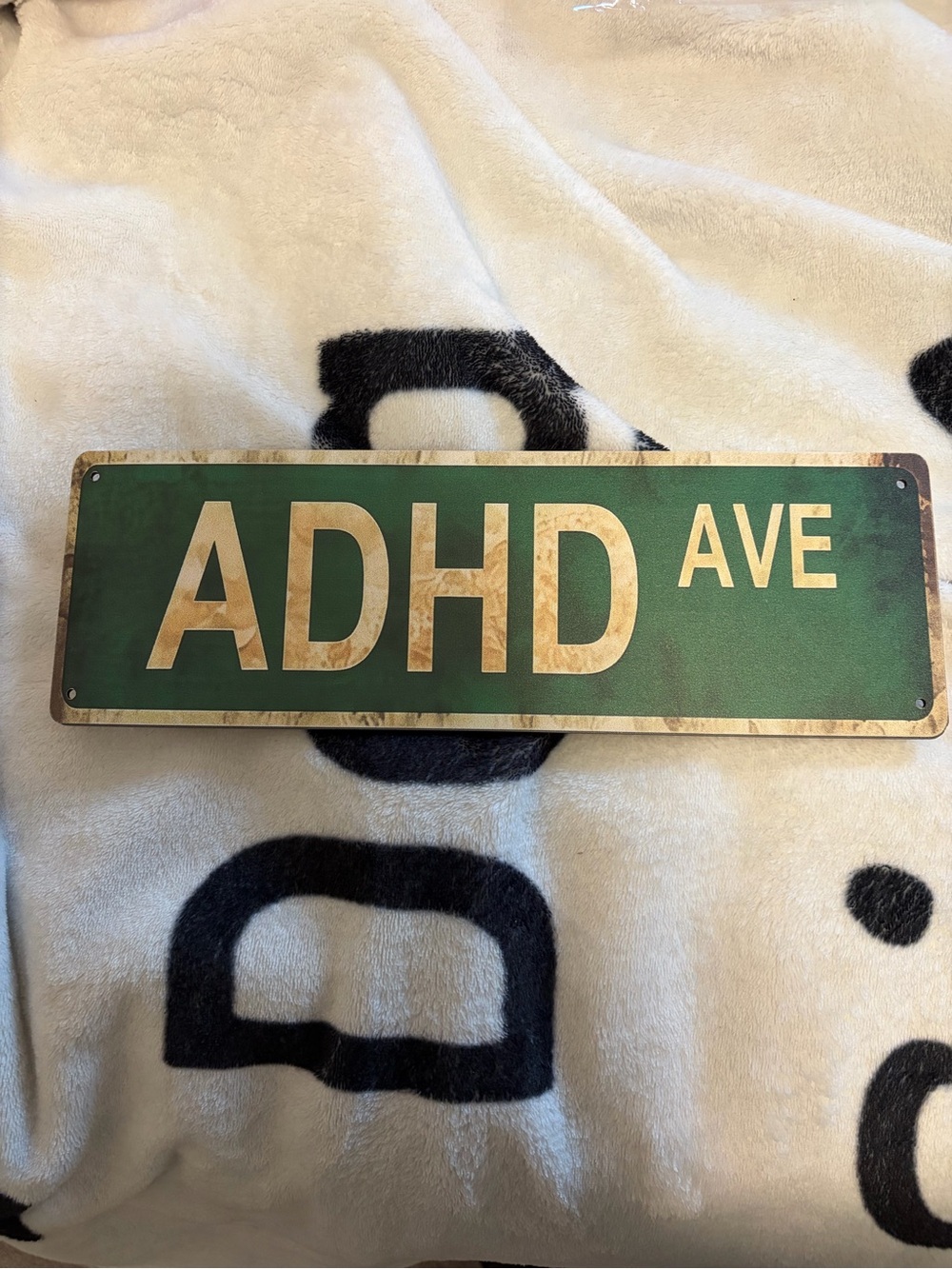 ADHD Ave Green Decorative Wooden Street Sign